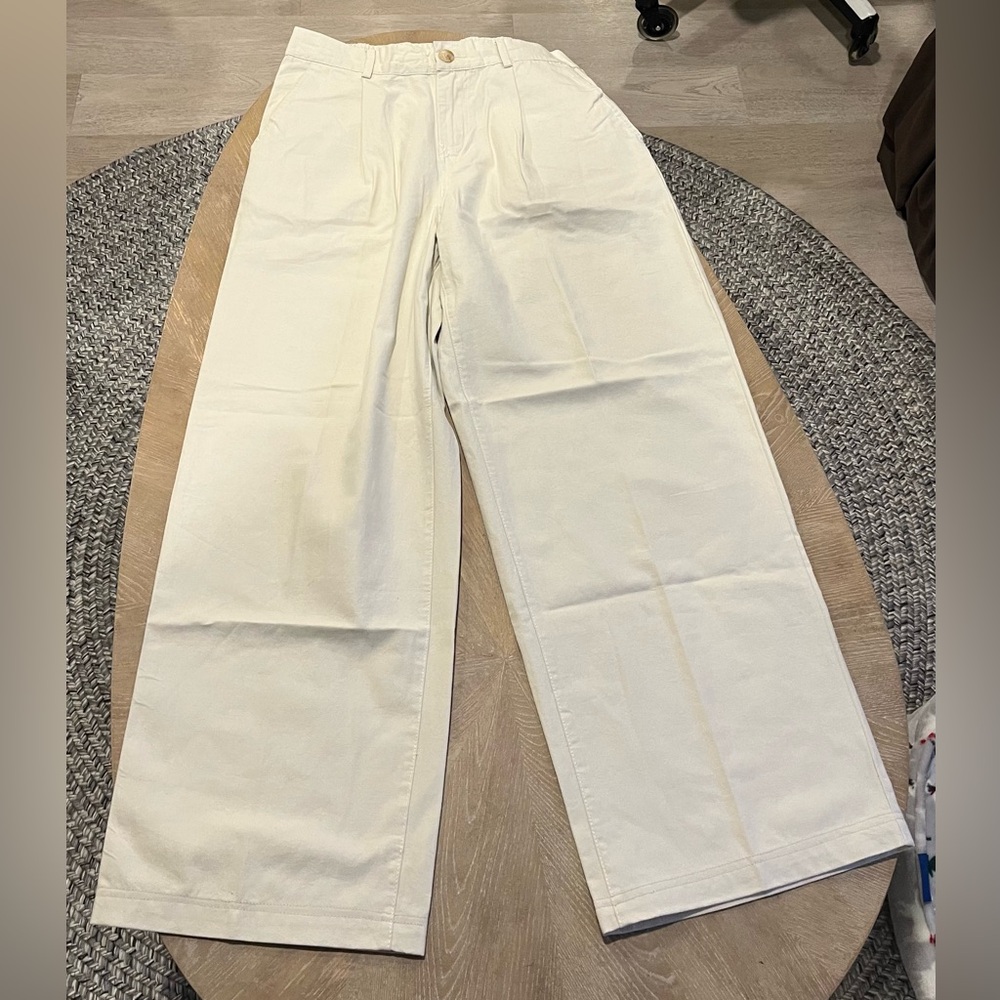 Kendall + Kylie Cream/White Trousers